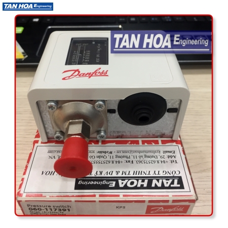 Công tắc áp suất Danfoss KP5, Range 8-32bar, Diff 1.8-6Bar, Cone 1/4 in flare (Man) 060-117391