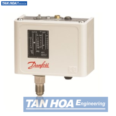Công tắc áp suất Danfoss KP1, Range -0.2 – 7.5bar, Diff 0.7 – 4Bar, 1/4 Flare
