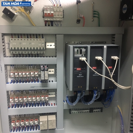 Tủ điện Bơm cấp nước nóng 3x4kW VSD